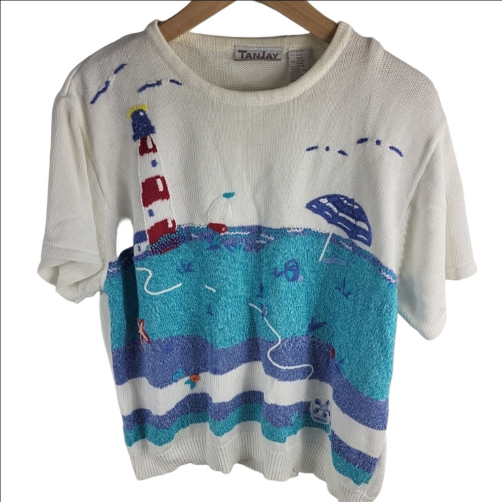 Vintage TanJay Knit Crewneck Sweater Size Large